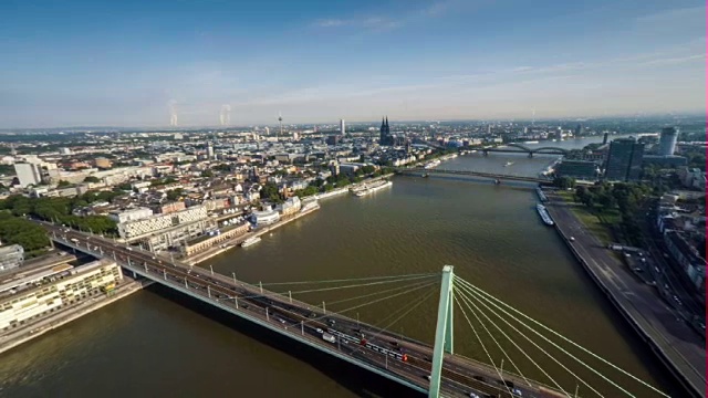 天线:科隆和莱茵河，德国视频素材