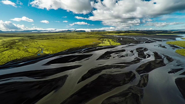 航拍:冰岛景观-辫状河视频素材