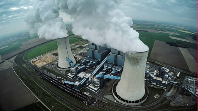 天线:煤电厂视频素材