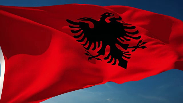 阿尔巴尼亚国旗-可循环视频素材
