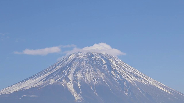 日本田uki湖上的富士山和船视频素材