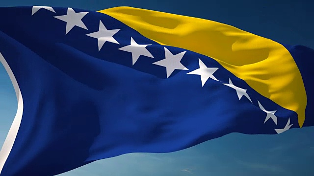 波斯尼亚和黑塞哥维那国旗-可循环视频素材