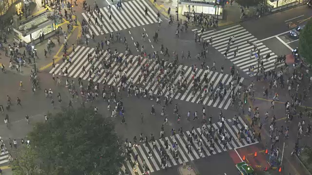 HD东京涩谷十字路口，日本视频素材