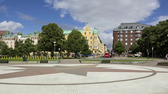 罗盘广场(kompasitori) -赫尔辛基，芬兰视频素材