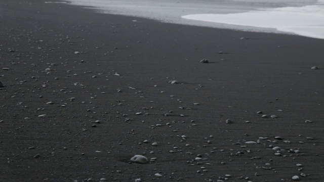 冰岛Vik I Myrdal海滩上的海浪视频素材