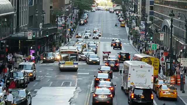 纽约市地标背景。城市商业区。现代都市风景视频下载