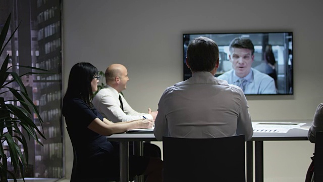 DS视频会议中的一组人视频素材