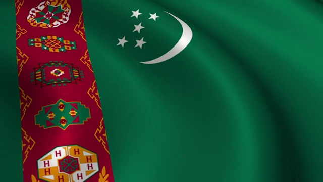 土库曼斯坦国旗Loopable视频素材