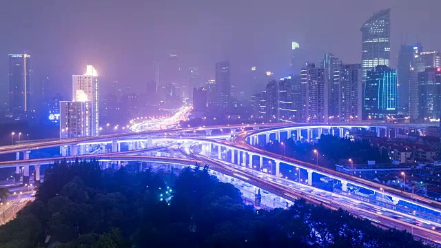上海夜景，4k时间流逝视频素材