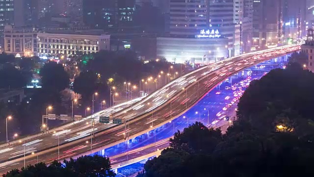 上海夜景，4k时间流逝视频素材
