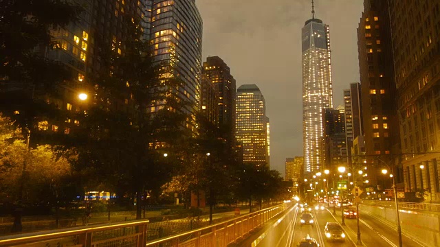 纽约自由塔的夜晚视频素材