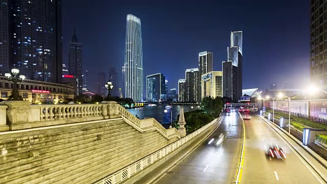 天津夜间交通视频素材