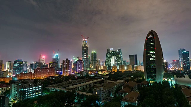 时光流逝——北京CBD和CCTV大楼，夜景(平移)视频素材