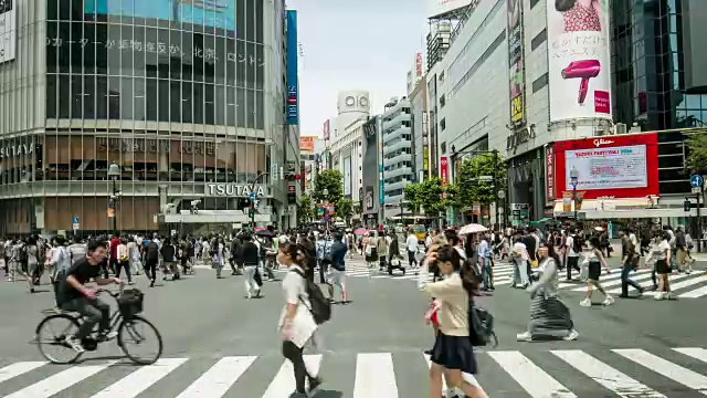 东京涩谷十字路口的时间流逝视频素材