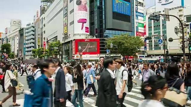 东京涩谷十字路口的视频视频素材