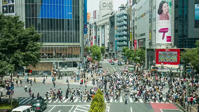 东京涉谷十字路口的实时视频视频素材