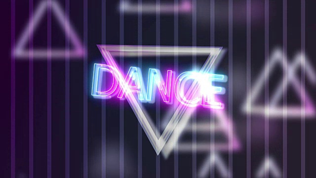 霓虹灯在三角形抽象背景动画上跳舞视频下载