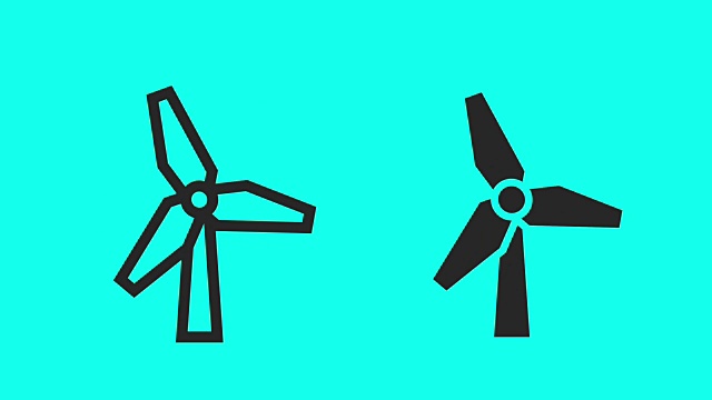 风力涡轮机-矢量动画视频素材