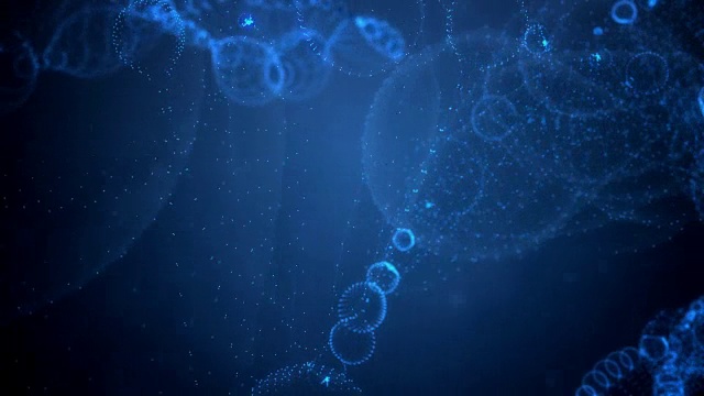 蓝色背景上的抽象DNA串视频素材