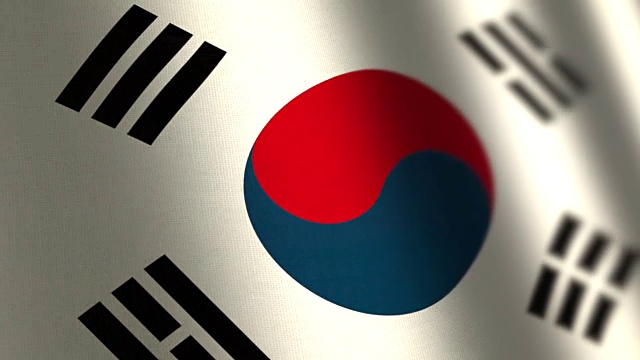 韩国国旗环。4 k。视频下载