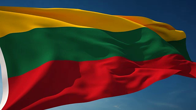 4K立陶宛国旗-可循环视频素材