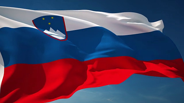 4K斯洛文尼亚旗-可循环视频素材