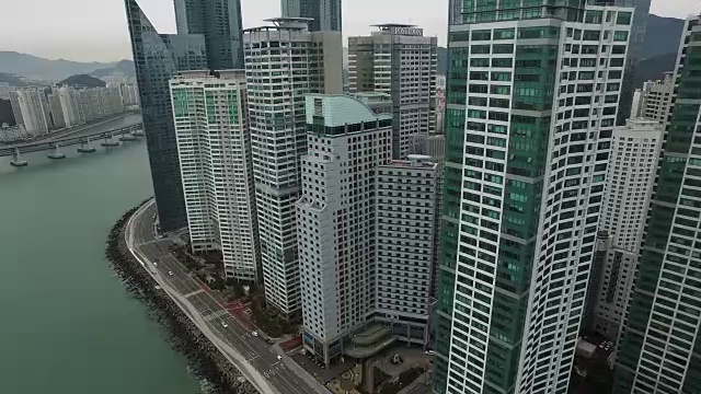 釜山海洋城鸟瞰图视频素材