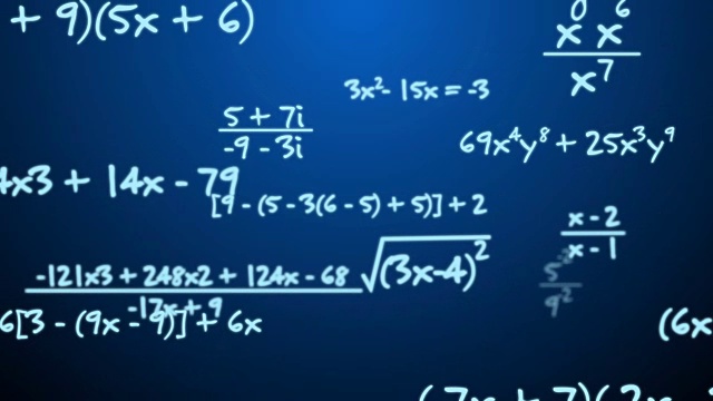 蓝色背景上的数学方程视频下载