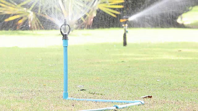 花园里的洒水器视频素材