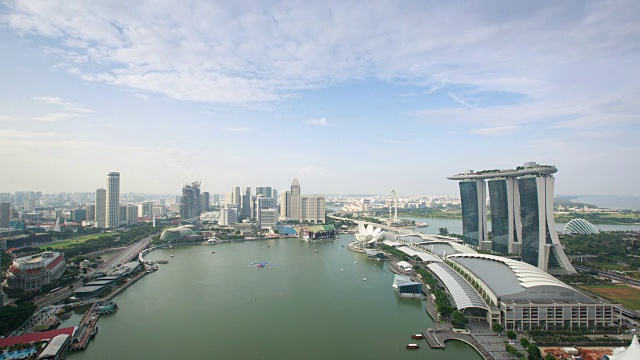 滨海湾金沙酒店和新加坡摩天观景视频素材