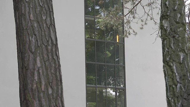 康定斯基/克利大师之家楼梯的中景窗视频下载