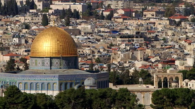 耶路撒冷，东耶路撒冷，以色列，拥挤的城市视频素材