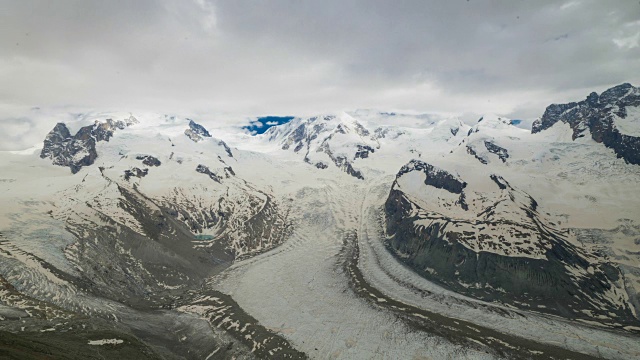 阿尔卑斯山上的阿莱奇冰川视频素材