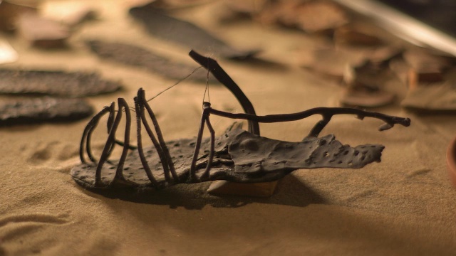 沙子上的历史凉鞋视频素材