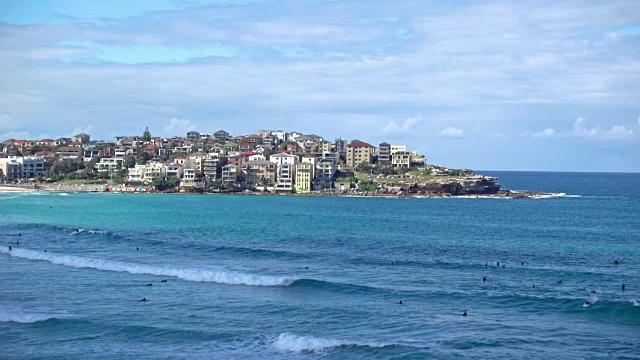 美丽的海滩，澳大利亚悉尼的邦迪海滩视频素材