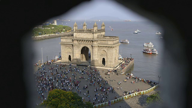 TL, HA, DS通过六角形栅格/印度孟买通往印度的门户视频下载