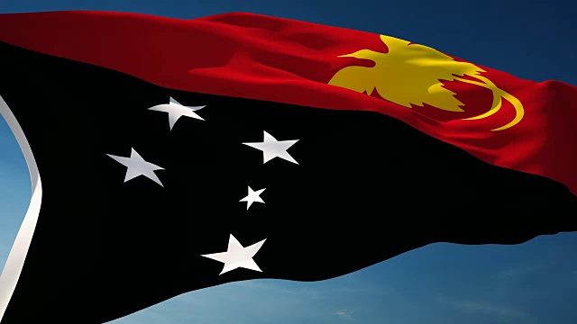 4K巴布亚新几内亚国旗-可循环视频素材