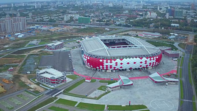 莫斯科奥特克里提耶体育场鸟瞰图视频素材