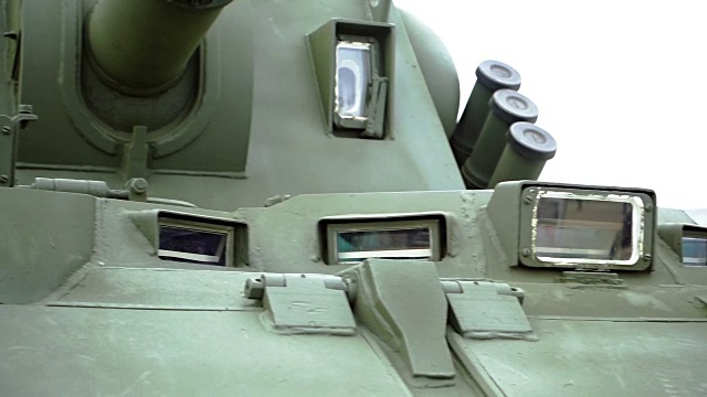 坦克炮塔和装甲面视频素材