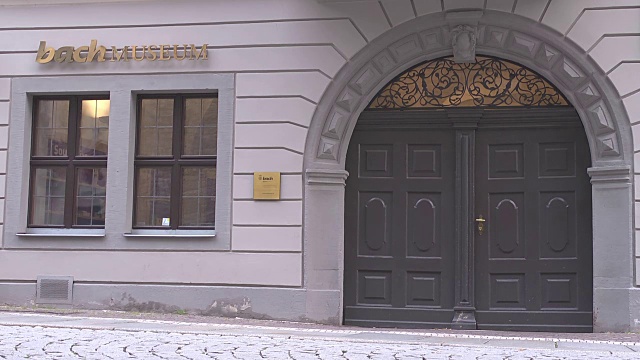 (中景)莱比锡巴赫博物馆入口视频下载