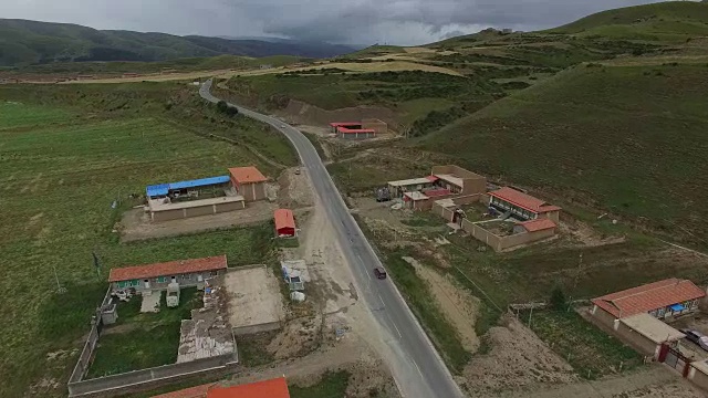 中国西部村庄鸟瞰图视频素材