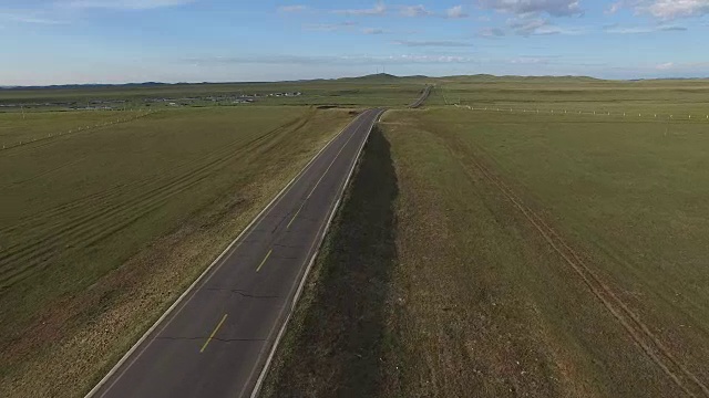 中国内蒙古公路鸟瞰图视频素材