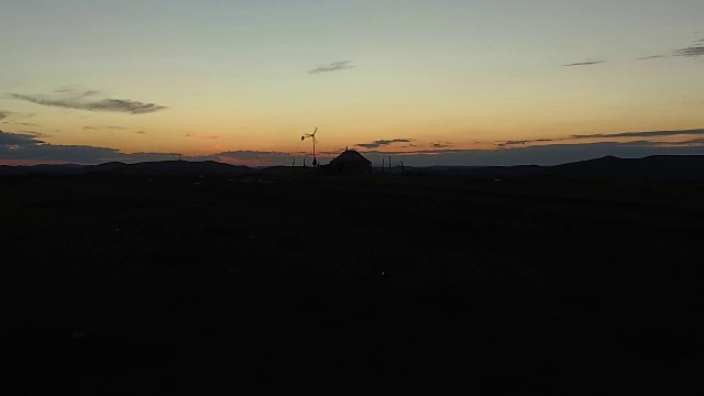 夕阳下的蒙古包视频下载