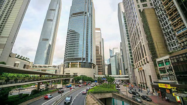 时间流逝:香港中央商务区视频素材