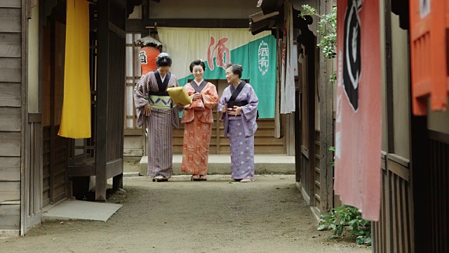江户时代村落中的妇女群体视频素材