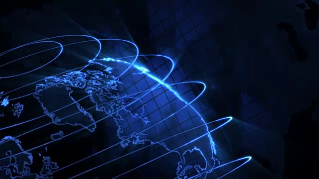 全球科技概念动画，蓝色背景视频素材