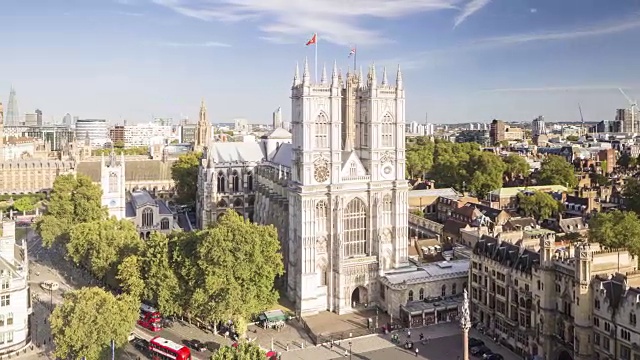 从威斯敏斯特教堂到伦敦的议会大厦视频素材