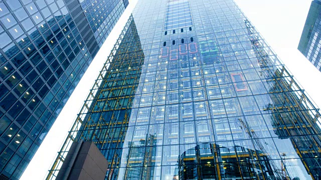 英国伦敦4K摩天楼办公商务大楼-延时视频下载