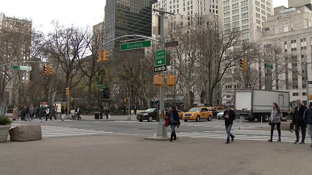 熨斗区，百老汇，麦迪逊广场公园-街景纽约市视频下载