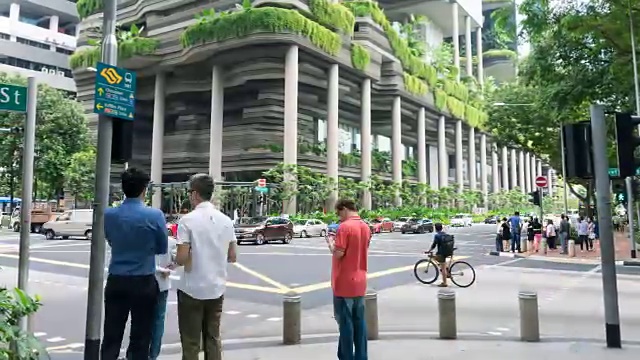 4K延时:新加坡市中心交通繁忙视频素材